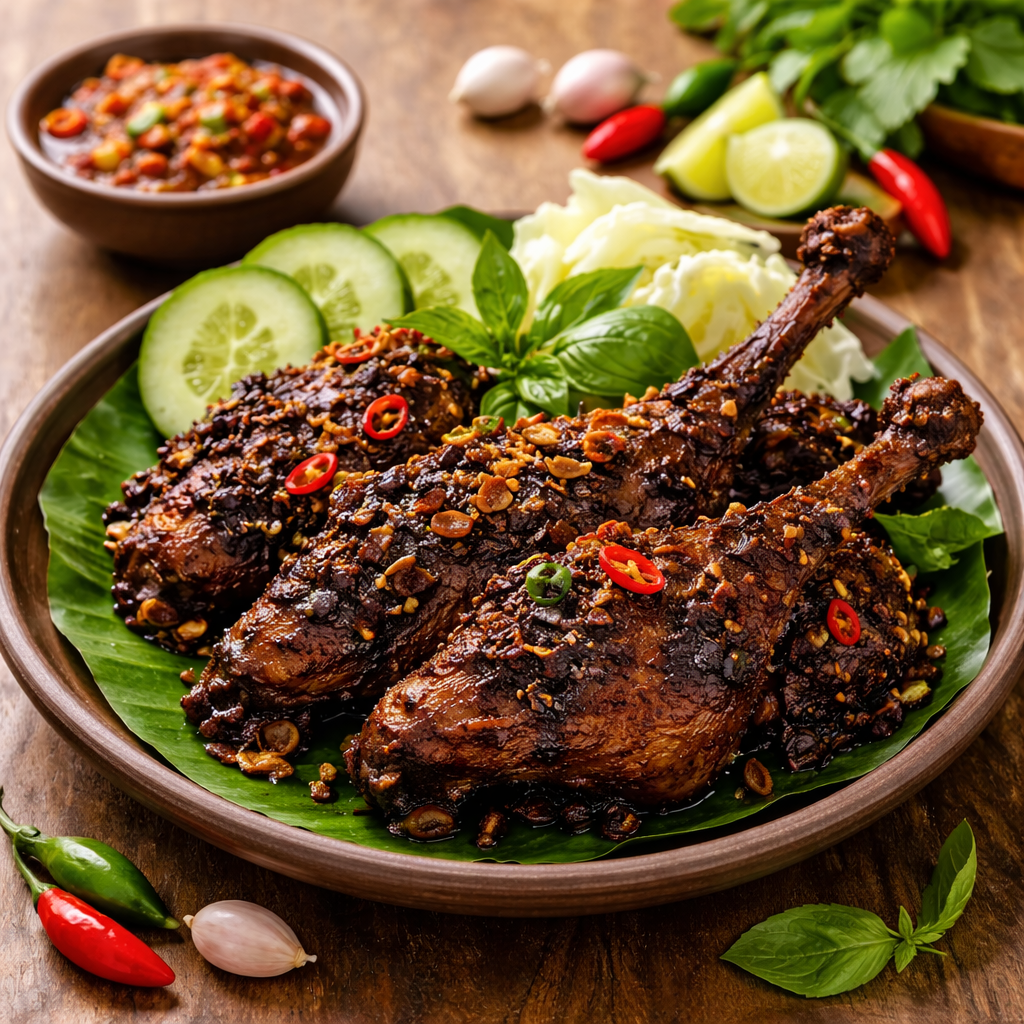 Bebek Goreng Bumbu Hitam